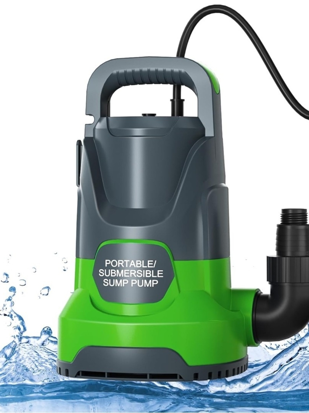 1HP Submersible Sump Pump 3700GPH Utility Water Transfer Pump Pool Basement 8Pc
